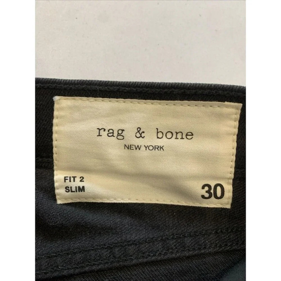 Rag & Bone Men's Black Fit 2 Slim Fit Jeans Size 30x34 NWT - Picture 8 of 16